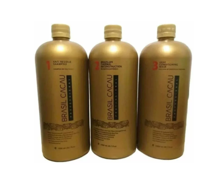 Kit Alisado Keratina 3 Pasos Brasil Cacau 1000ml