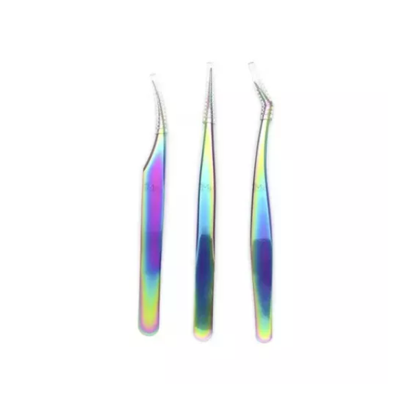 Kit De Pinza Para Extensión De Pestaña 3 Pinzas Tornasol