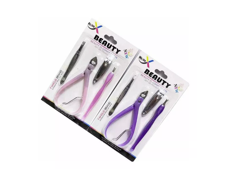 Kit Manicure 4 Accesorios Corta Uñas Corta Cutícula Y Pinza