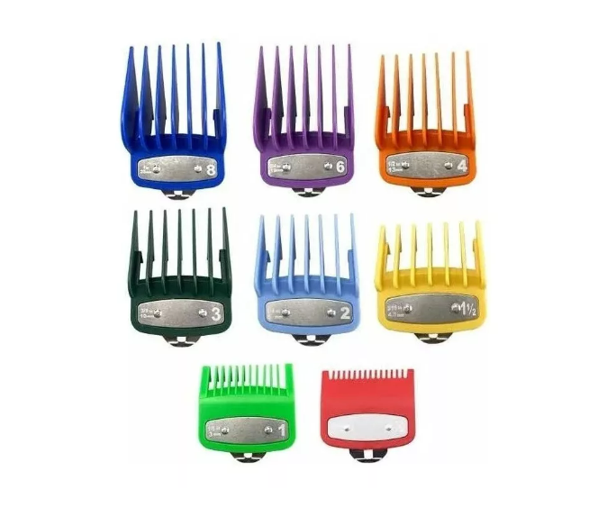 Kit 8 De Peines Alzas Intermedias Para Máquina De Barberia Metal