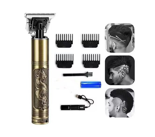 Cortadora De Pelo Profesional Recargable Barbería Cabello Dorado