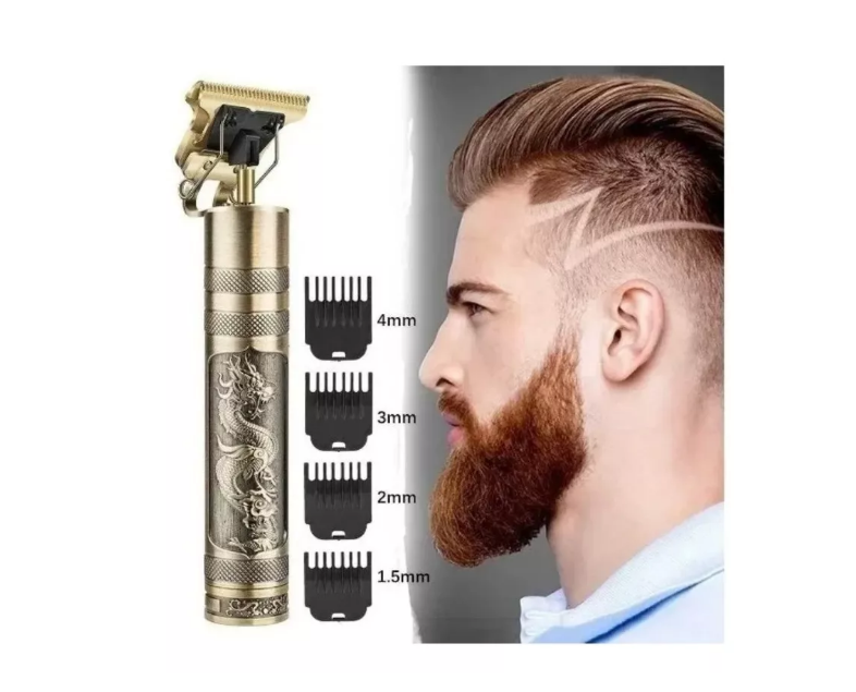 Cortadora De Pelo Profesional Recargable Barbería Cabello Dorado
