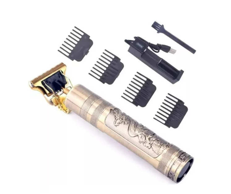 Cortadora De Pelo Profesional Recargable Barbería Cabello Dorado