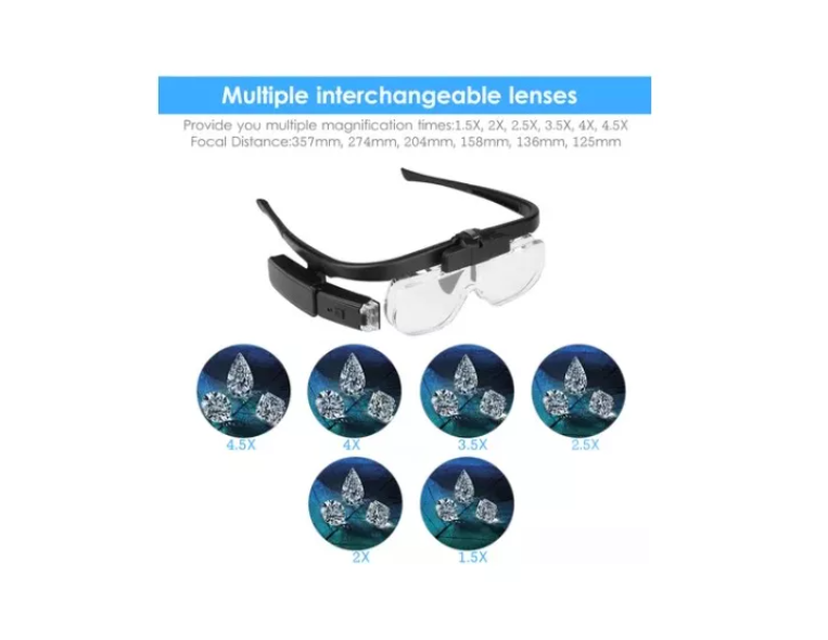 Lentes Con Lupa Lentes Con Luz Led Lámpara Lupa Led Lupas