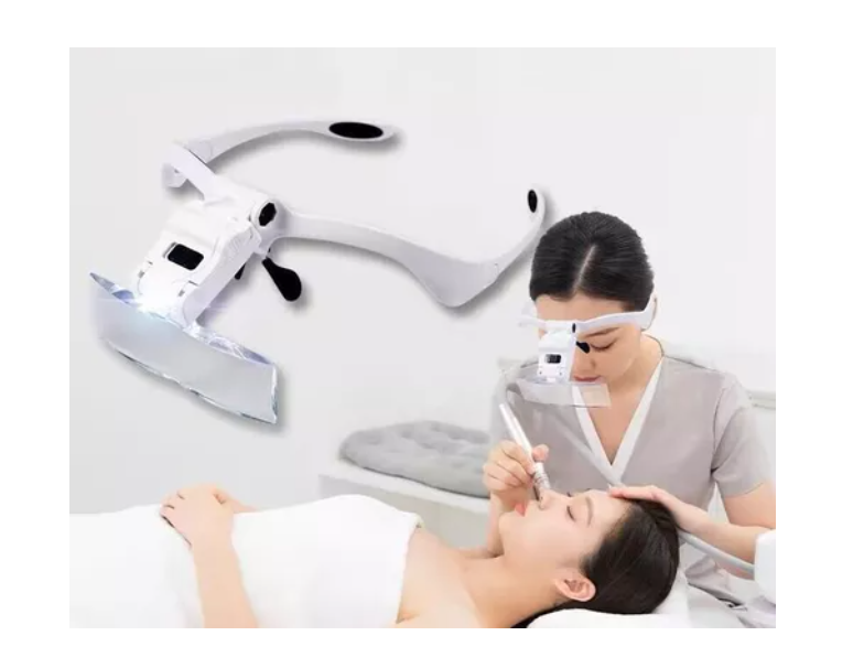 Lupa Montada En La Cabeza En Múltiples Múltiplos Con Luz Led