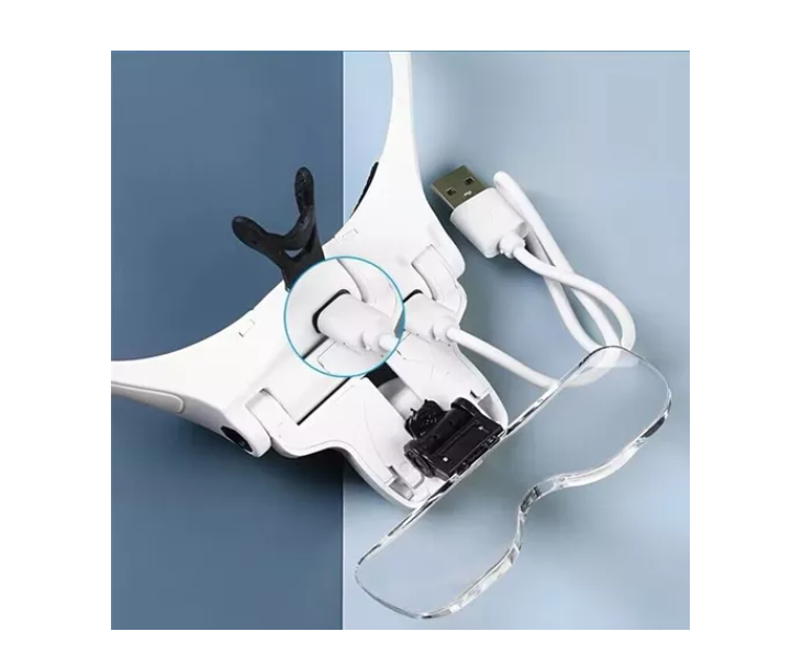 Lupa Montada En La Cabeza En Múltiples Múltiplos Con Luz Led