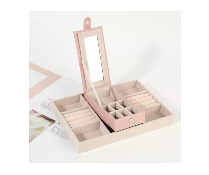 Joyero Caja Para Joyas Con Espejo Tipo Maleta Organizador