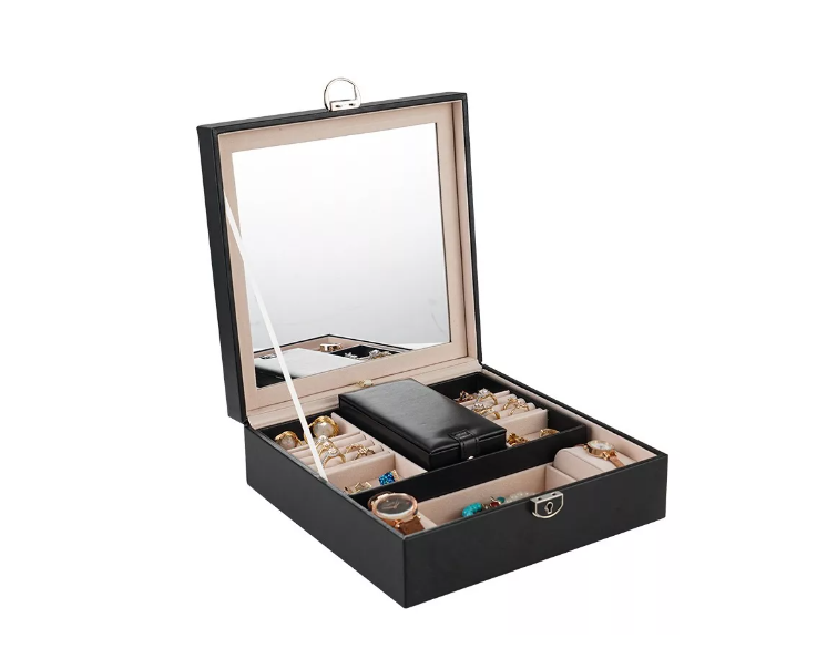 Joyero Caja Para Joyas Con Espejo Tipo Maleta Organizador