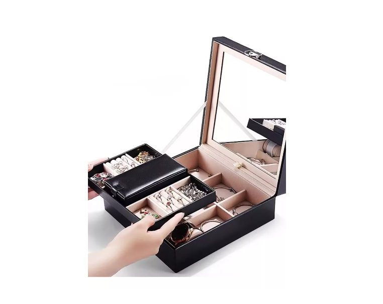 Joyero Caja Para Joyas Con Espejo Tipo Maleta Organizador