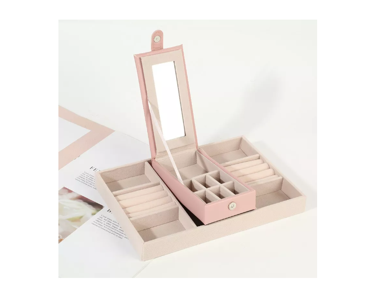 Joyero Caja Para Joyas Con Espejo Tipo Maleta Organizador