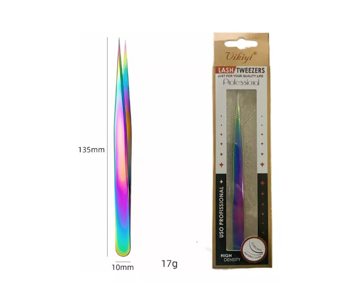 Pinza Recta Profesional Para Pestañas Tornasol