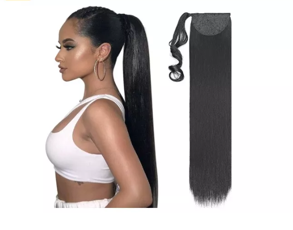 Postizos Extenciones Liso De Cola Con Velcro (Cierre Magico)