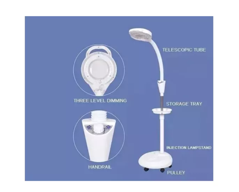 Lampara Luz Fría Lupa Led Con Pedestal Cosmetología Pestañas