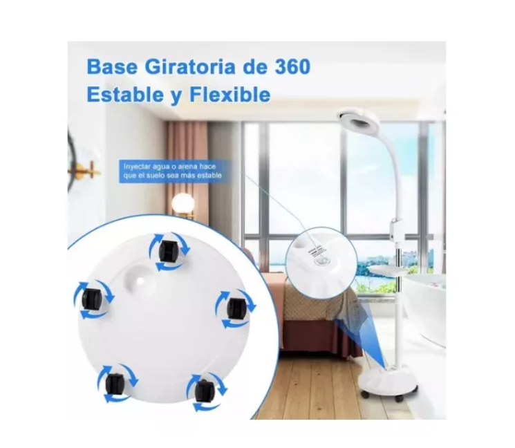 Lampara Luz Fría Lupa Led Con Pedestal Cosmetología Pestañas
