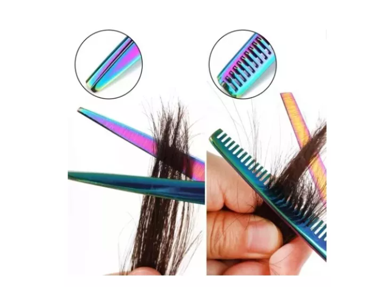 Kit Tijeras Estuche + Filo Navaja + Entresacadora
