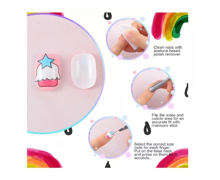 Uñas Postizas Con Diseño Color Surtido