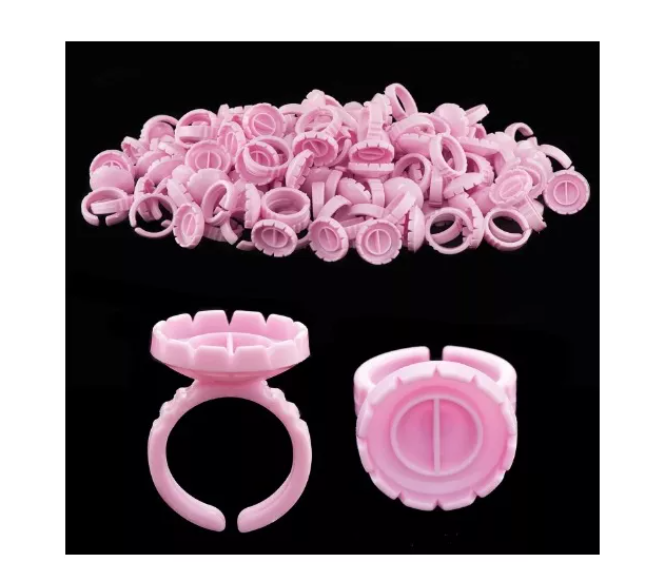 Anillos Para Pegamento De Extensiones Pestañas 100 Unidades