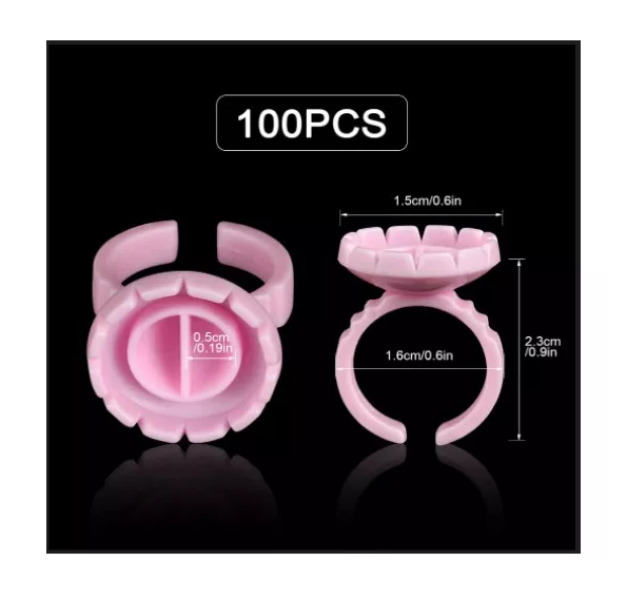 Anillos Para Pegamento De Extensiones Pestañas 100 Unidades