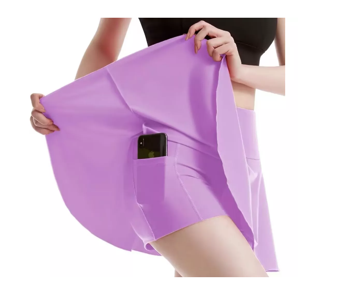 Falda Deportiva Para Mujer Bolsillos Short Cortos Integrados
