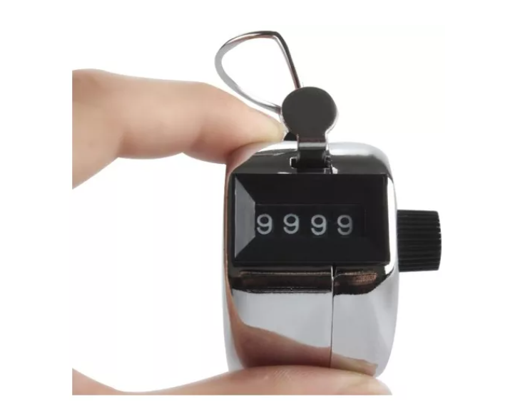 Contador Manual Mano Metálico 4 Dígitos