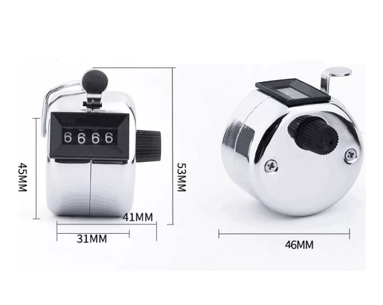 Contador Manual Mano Metálico 4 Dígitos