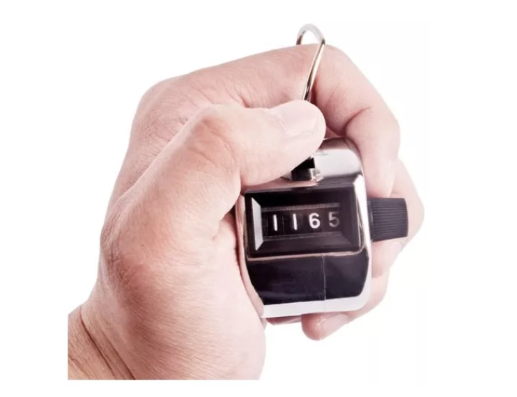 Contador Manual Mano Metálico 4 Dígitos