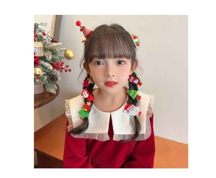 Set 12 Pinches De Navidad Para Niñas