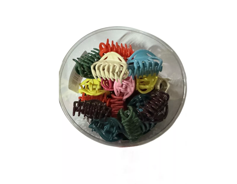Caja X 24 Pinches Tiburon Pequeños Para Cabello Colores