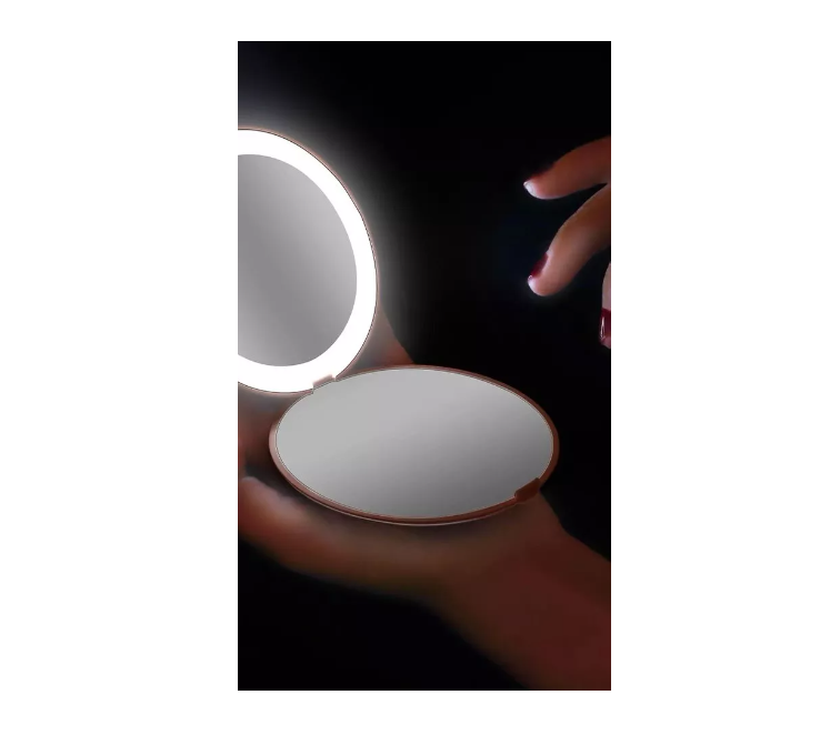 Espejo De Maquillaje Portátil Con Luz Led Recargable