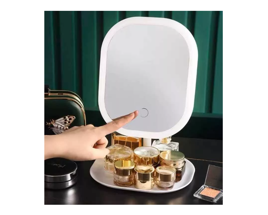 Espejo Maquillaje Plegable Con Luz Led