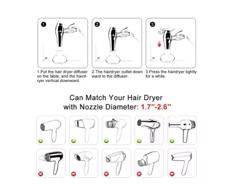 Difusor Plegable De Silicona Para Secador De Cabello