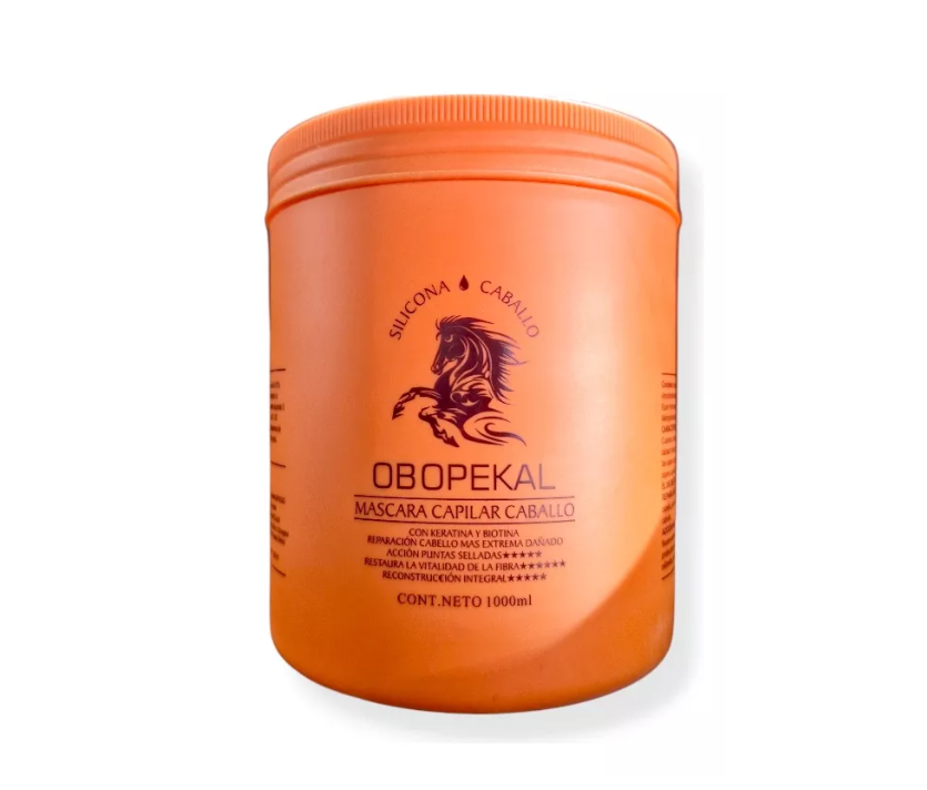 Máscara Capilar Reparación Caballo Con Keratina Y Biotina Obopekal 1000ml