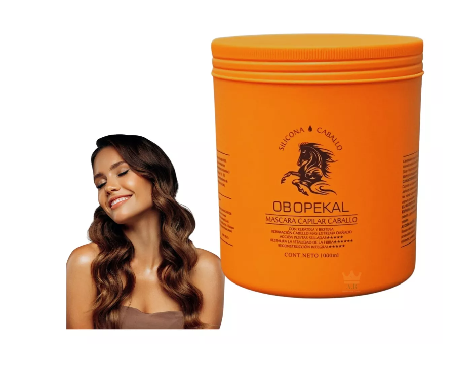 Máscara Capilar Reparación Caballo Con Keratina Y Biotina Obopekal 1000ml