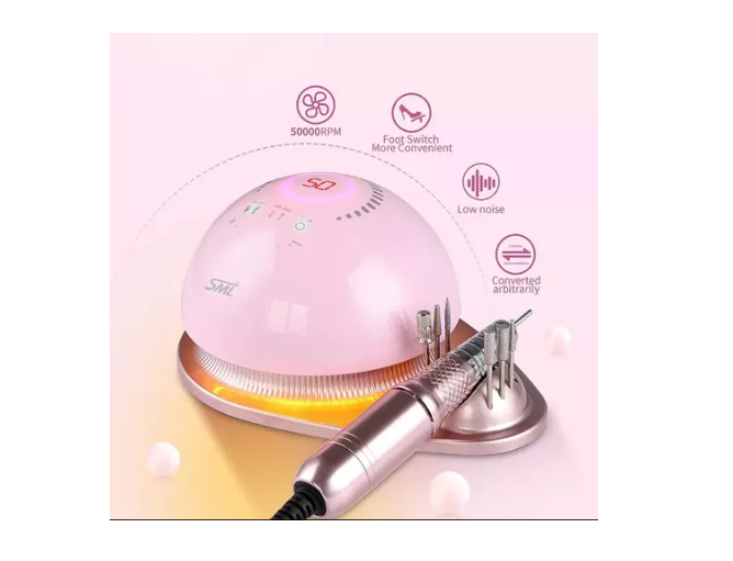 Maquina Torno Uñas 50000 Rpm Manicure Pedicure Color Rosado
