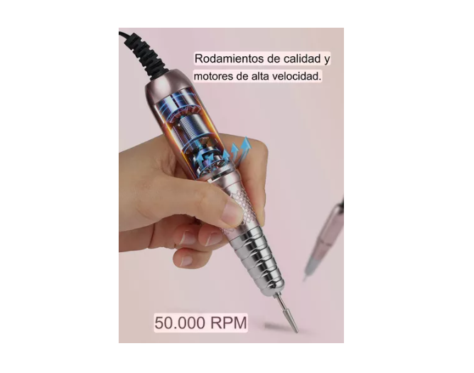Maquina Torno Uñas 50000 Rpm Manicure Pedicure Color Rosado