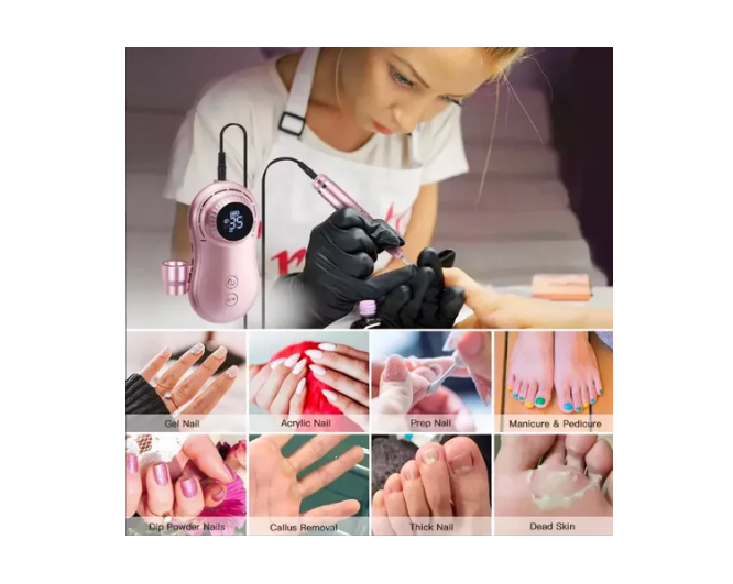 Maquina Torno Inalambrico Uñas 35000rpm Manicure Pedicure