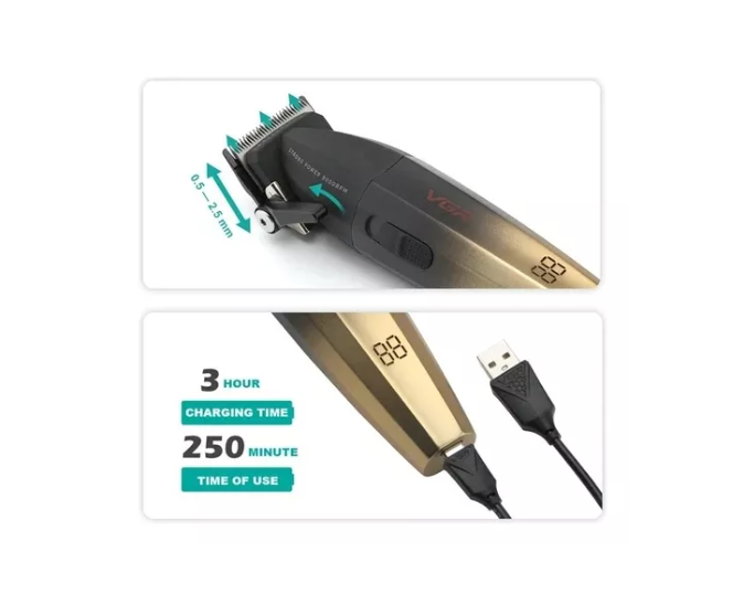 Maquina Cortapelo Vgr003 Clipper Porfesional Potente 9000rpm