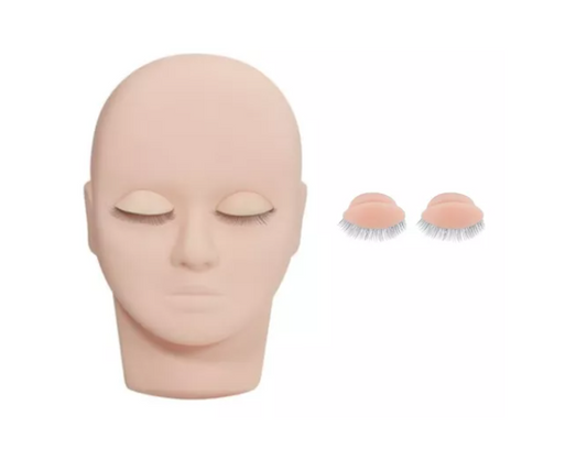 Cabeza Técnica Párpado Removible Para Práctica De Pestañas