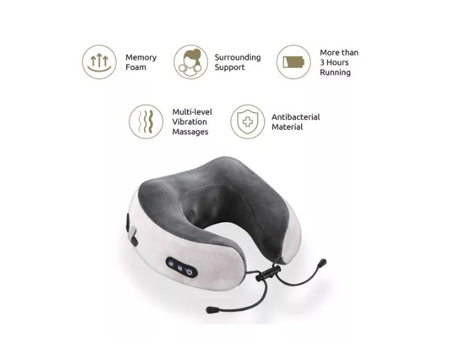 Masajeador Almohada Eléctrico Cuello Cervical Recargable
