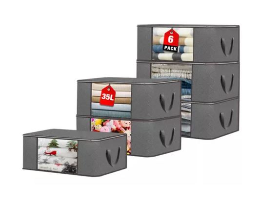 6 Unidades Organizador De Bolsas Almacenamiento De Ropa 35l