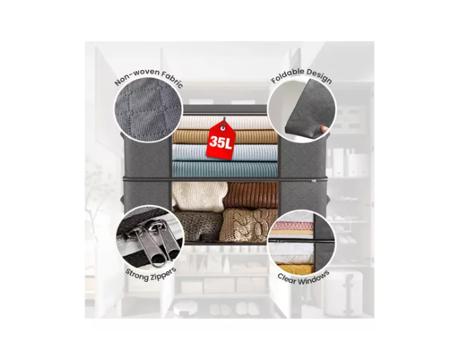 6 Unidades Organizador De Bolsas Almacenamiento De Ropa 35l