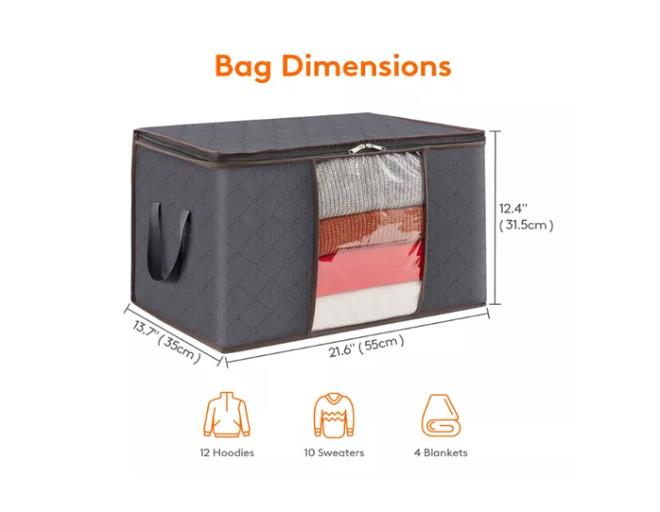 6 Unidades Organizador De Bolsas Almacenamiento De Ropa 60l