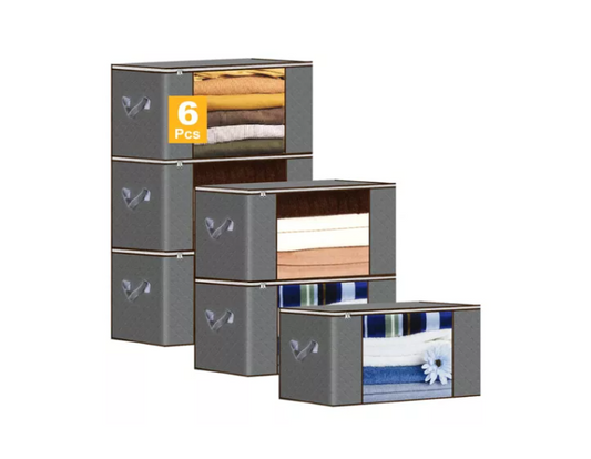 6 Unidades Organizador De Bolsas De Almacenamiento De Ropa 90L
