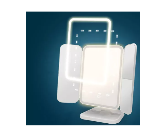 Espejo Tocador Maquillaje Profesional Aumento Led Plegable