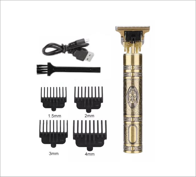 Cortadora De Pelo Profesional Recargable Barbería Cabello Dorado