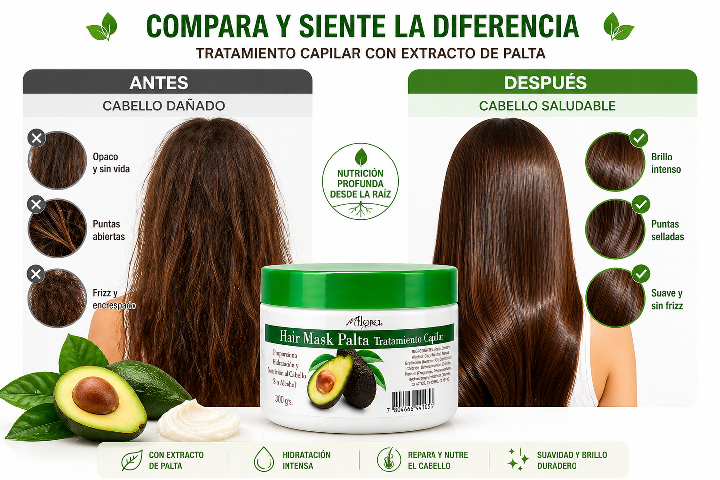 Crema Keratina De Coco / Palta / Argan 300 Gr MFlora (1 Unid