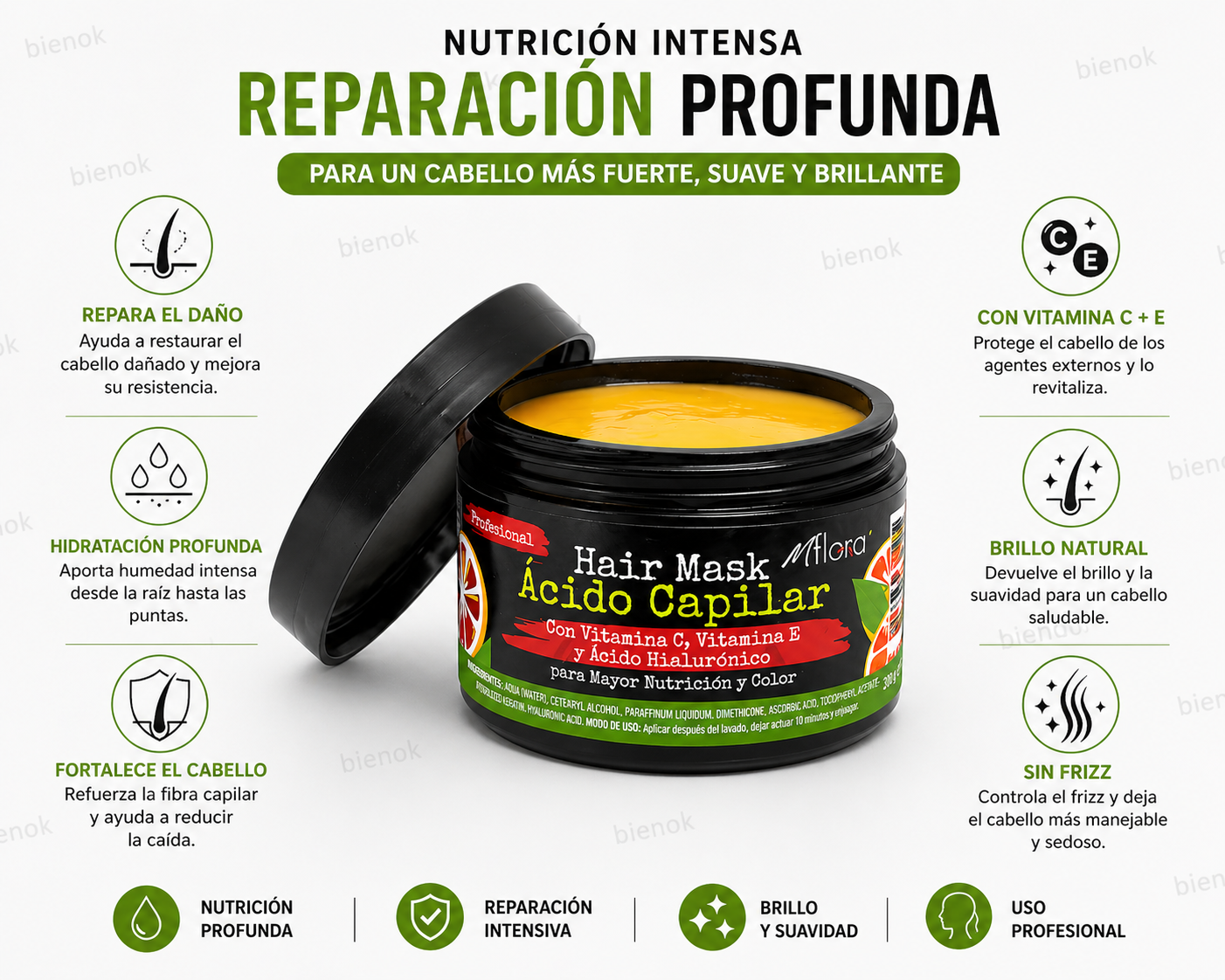 Crema Keratina De Coco / Palta / Argan 300 Gr MFlora (1 Unid
