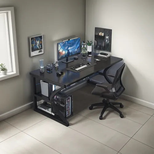 Escritorio De Oficina Moderno Con Estante Inferior 100x60cm