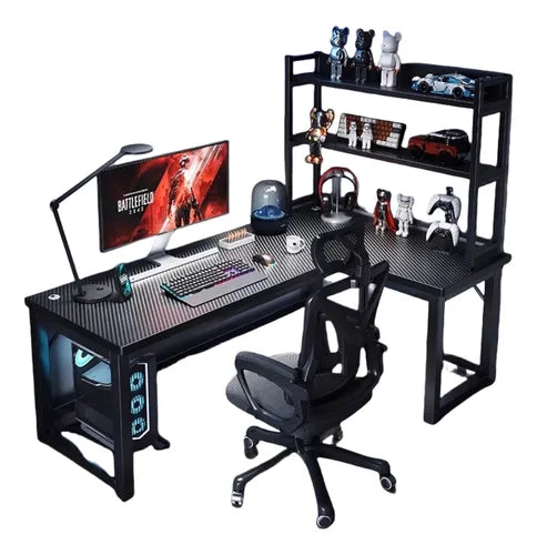 Escritorio Esquinero En Forma L Con Estantes 120cm