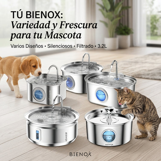Bebedero Automático Gatos Perros Fuente Agua 3.2l Inox